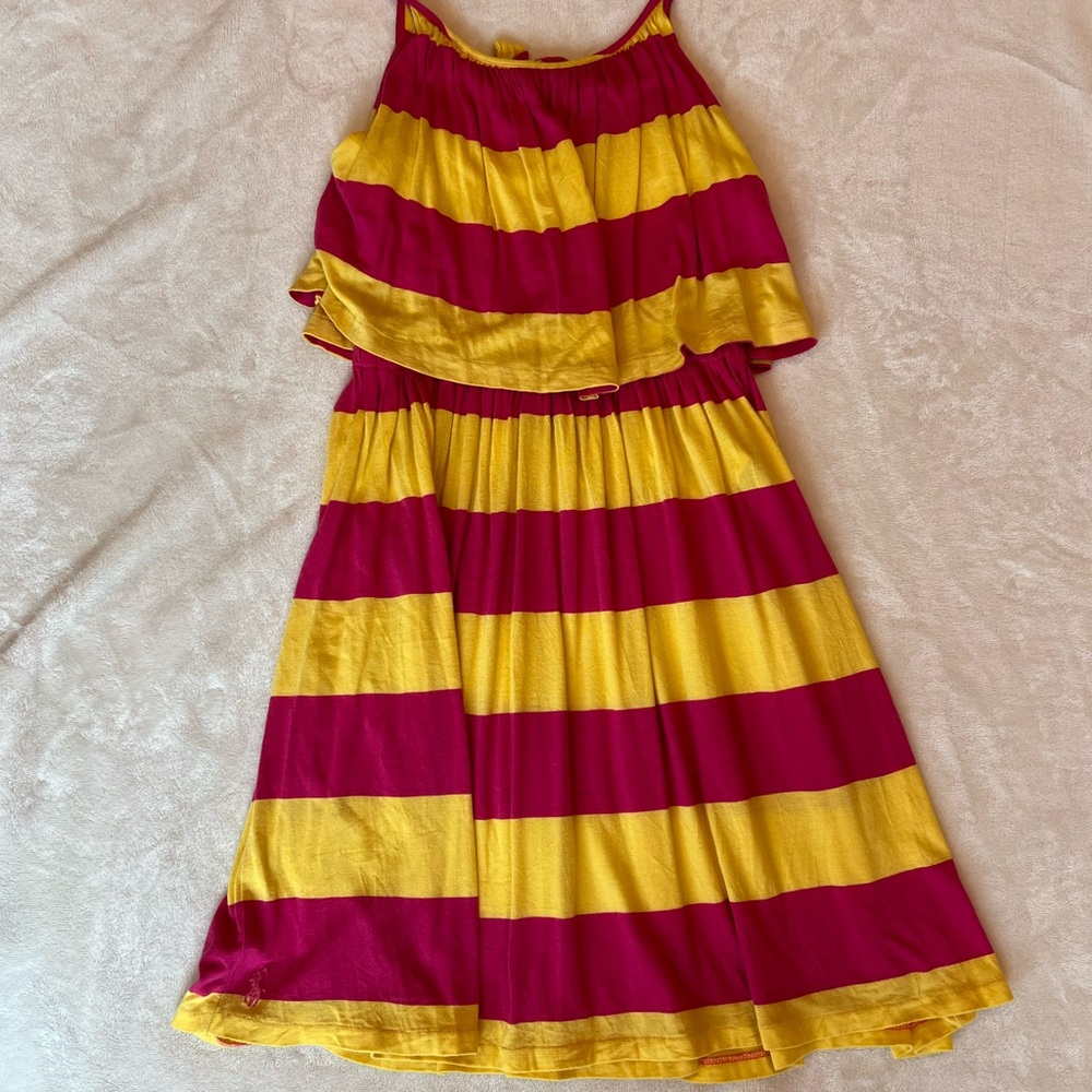 Ralph Lauren's Striped Yellow and Pink Dress - Size Youth L (12-14)